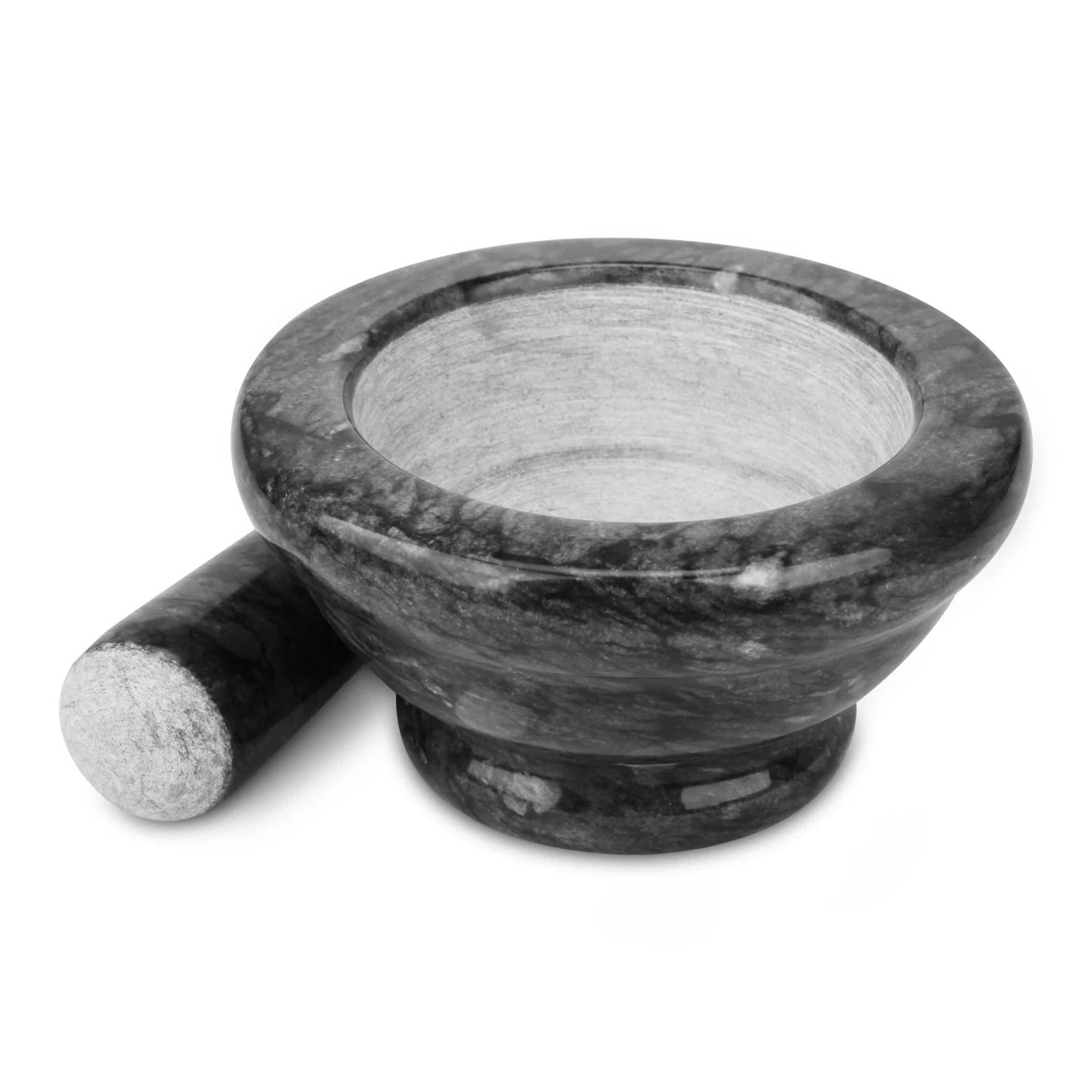 черный серый мрамор Ступка и пестик D15x8cm ч